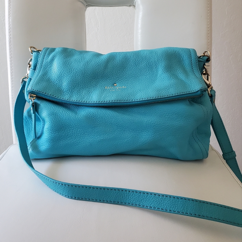 Kate Spade leather bag in turquoise color